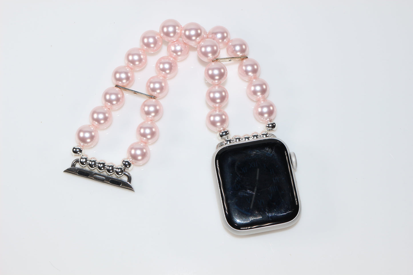 Pink Watch Band for Apple Watch, Pink Crystal Pearl for Apple Watch Band Bracelet