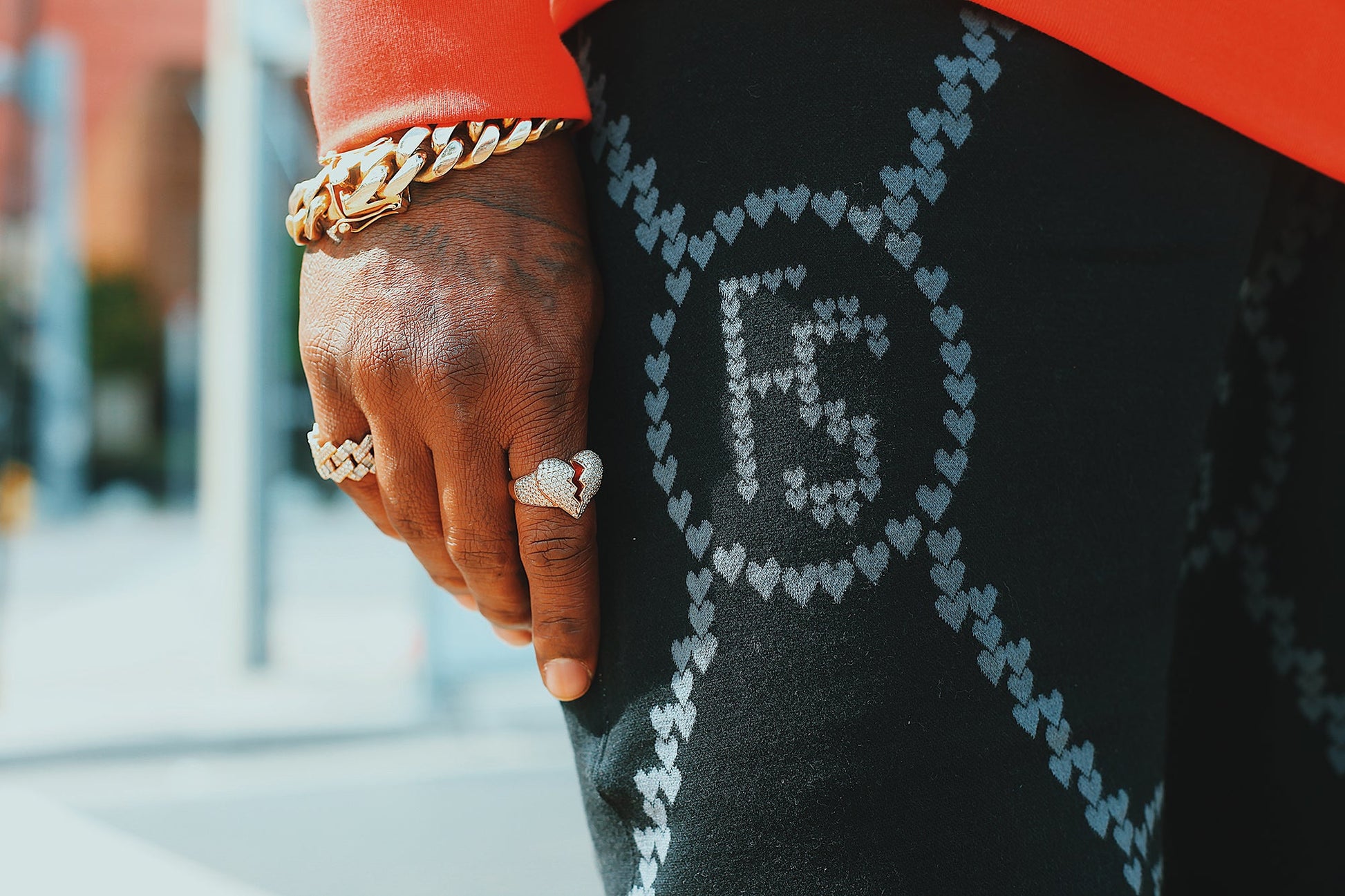 FS Intarsia Hearts Shorts (Black) - Concordia Style Boutique