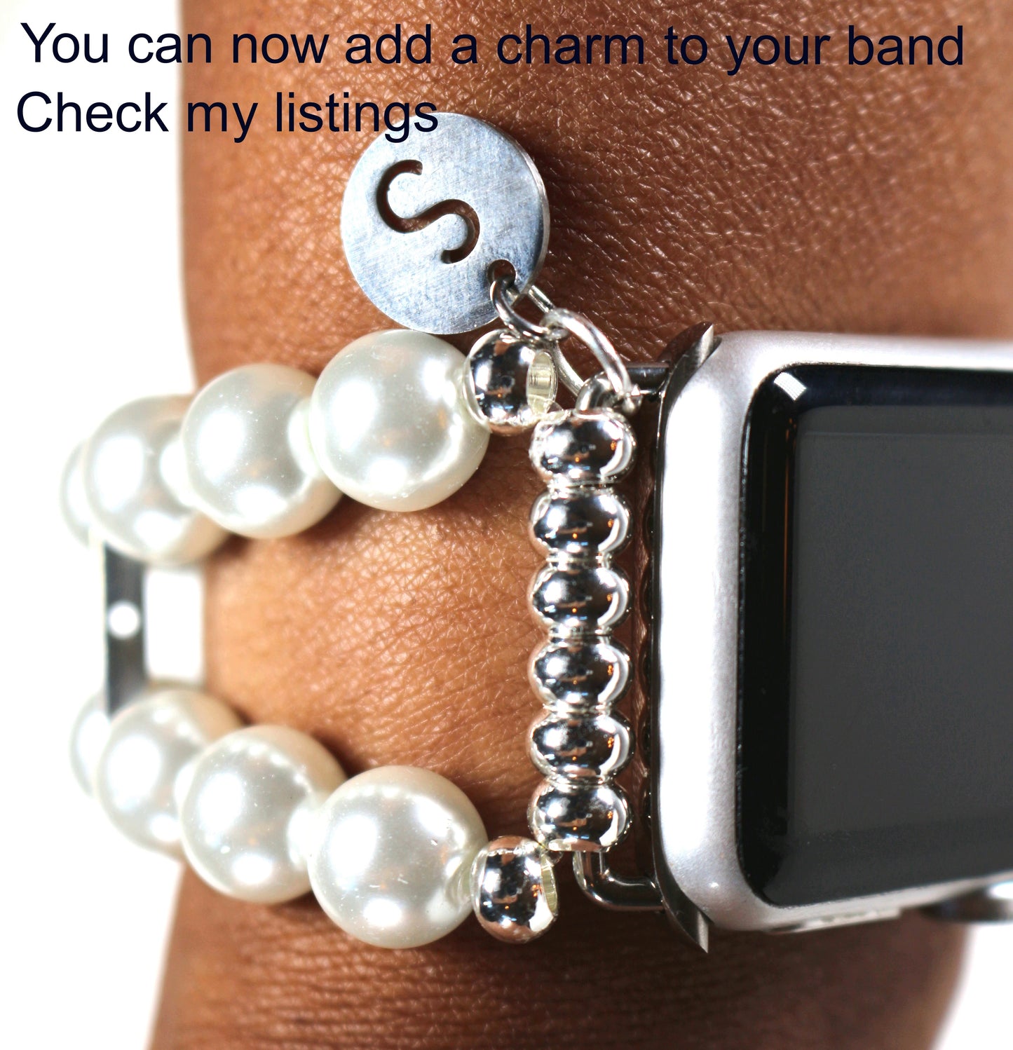 Watch Band for Apple Watch, White Pearls