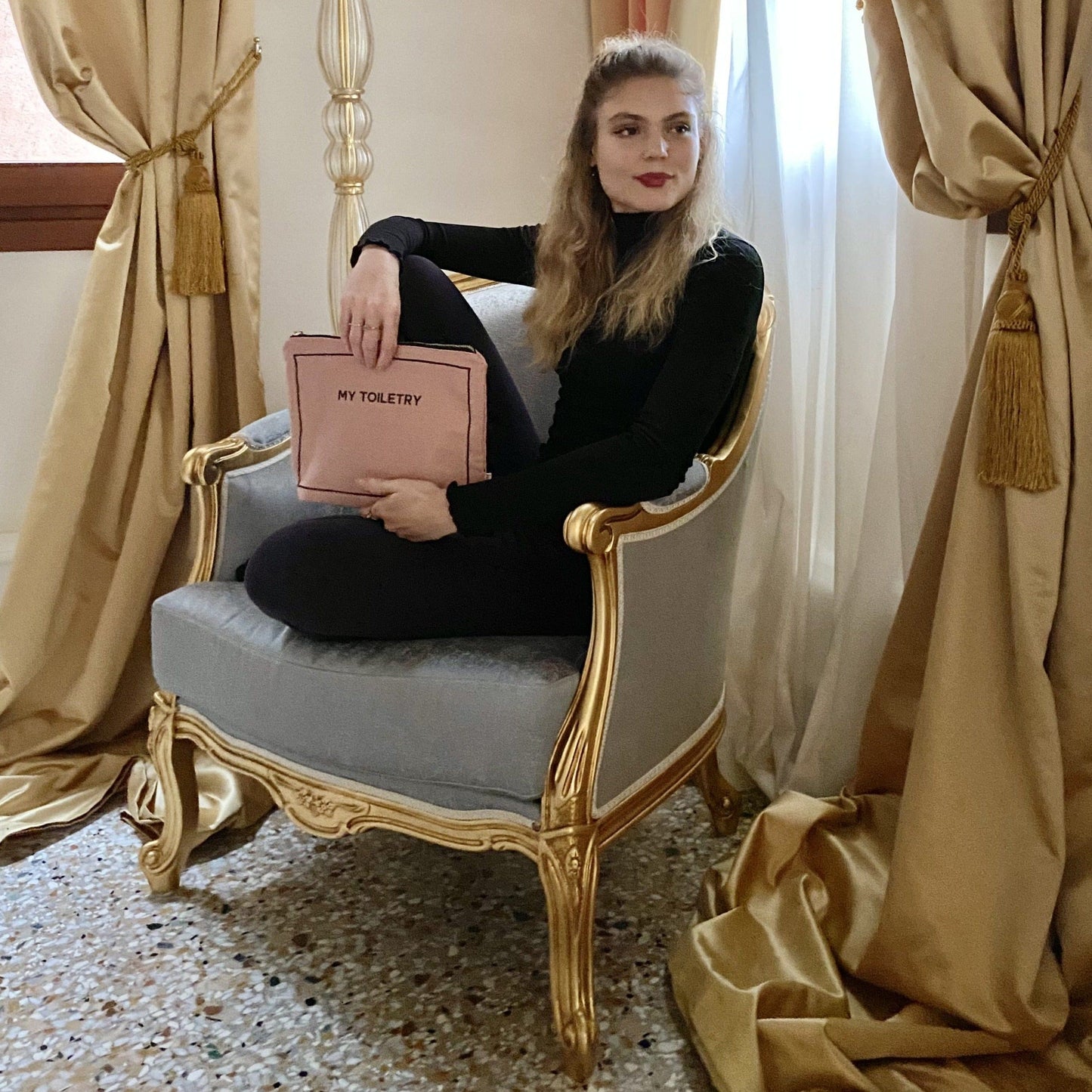 Toiletry Pouch with Coated Lining, Pink/Blush - Concordia Style Boutique