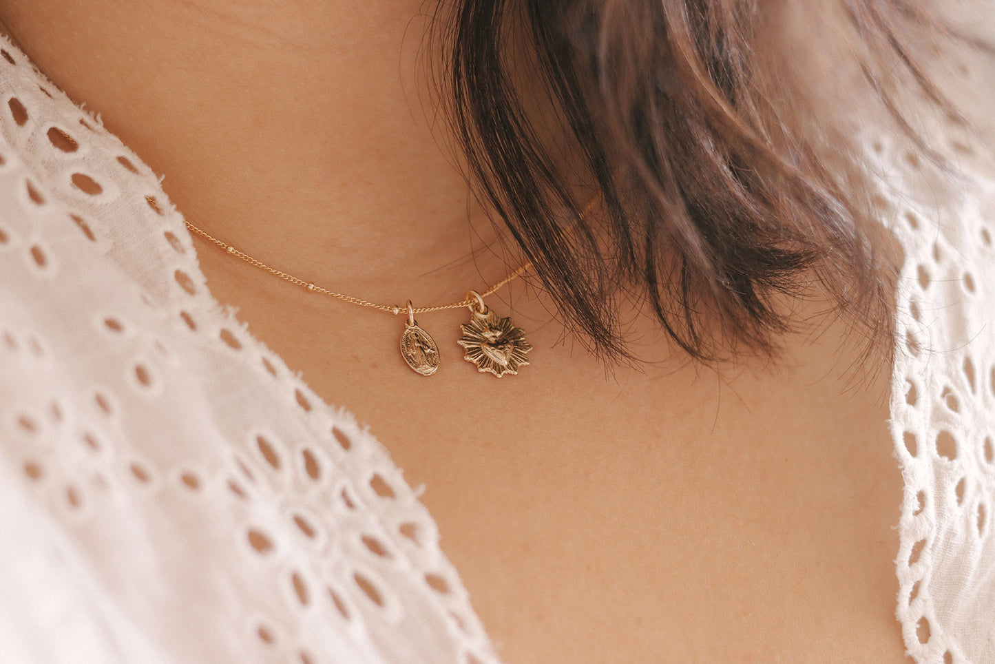 The Little Sacred Heart® and Miraculous Medal Necklace