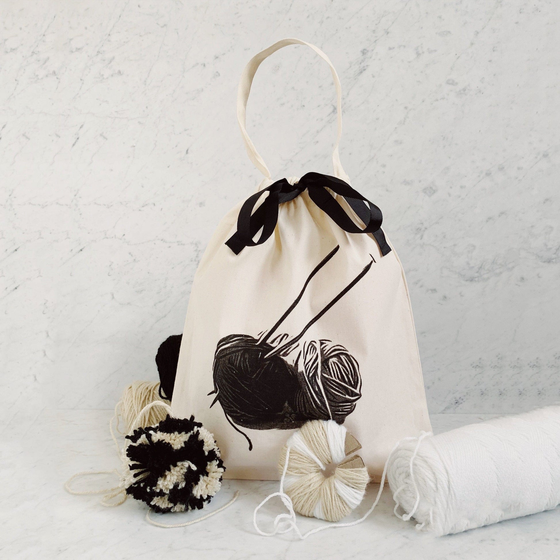 Knitting Bag, Cream - Concordia Style Boutique