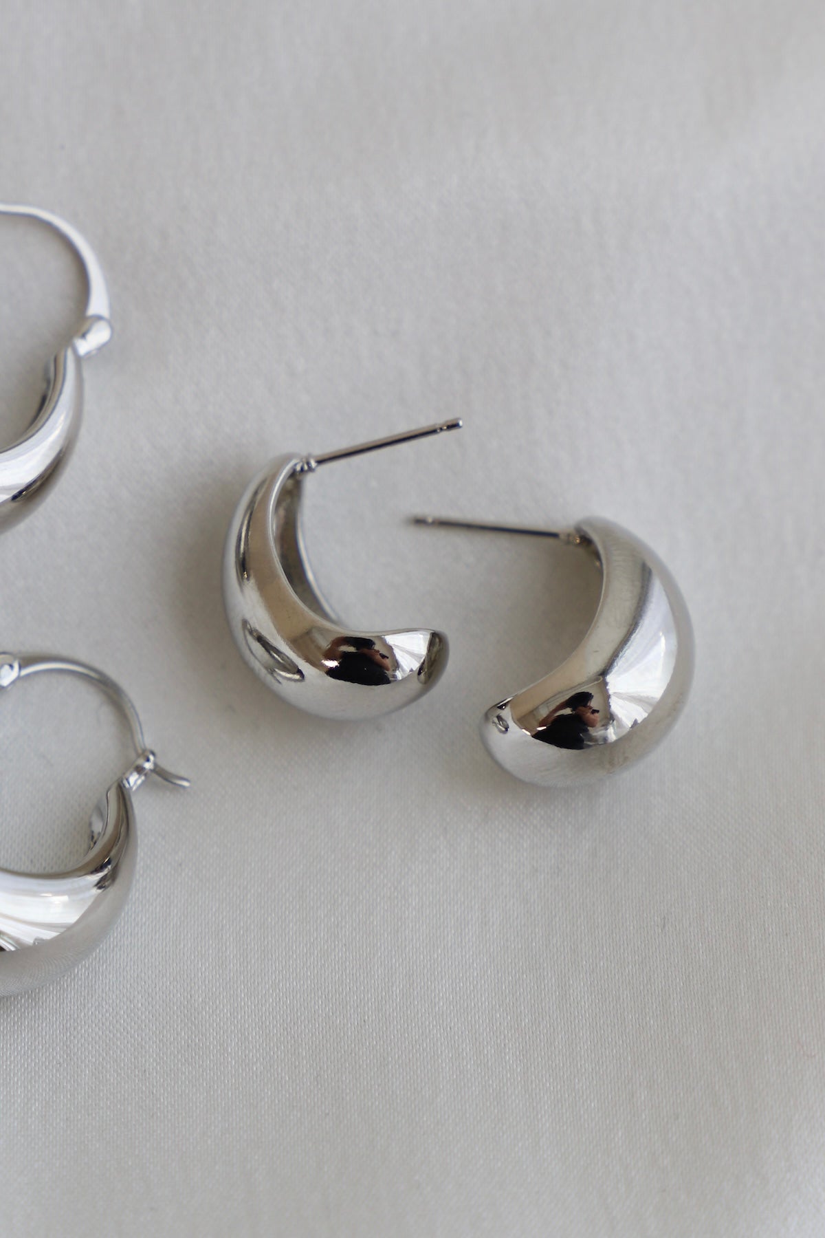 SILVER BONNIE CHUNKY TEARDROP STUDS - Concordia Style Boutique