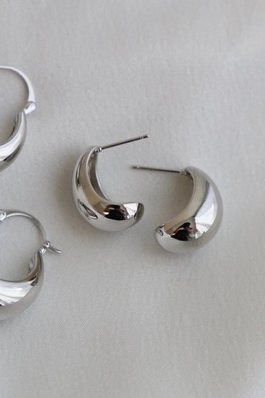 SILVER BONNIE CHUNKY TEARDROP STUDS - Concordia Style Boutique