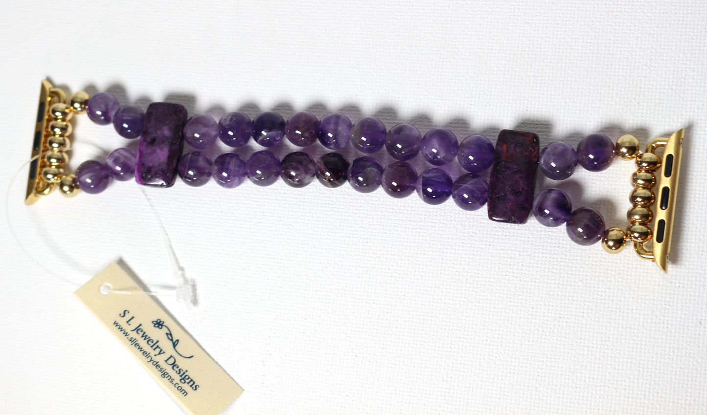 Amethyst and Crazy Lace Agate Bracelet Watch Band for Apple Watch