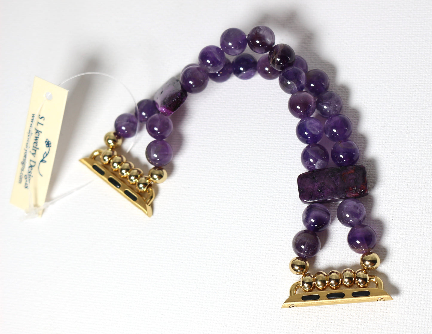 Amethyst and Crazy Lace Agate Bracelet Watch Band for Apple Watch