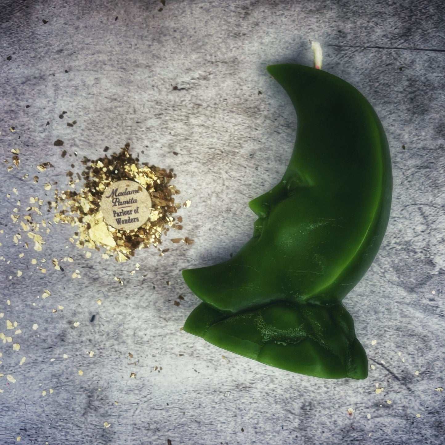 Beeswax Crescent Moon Spell Candle