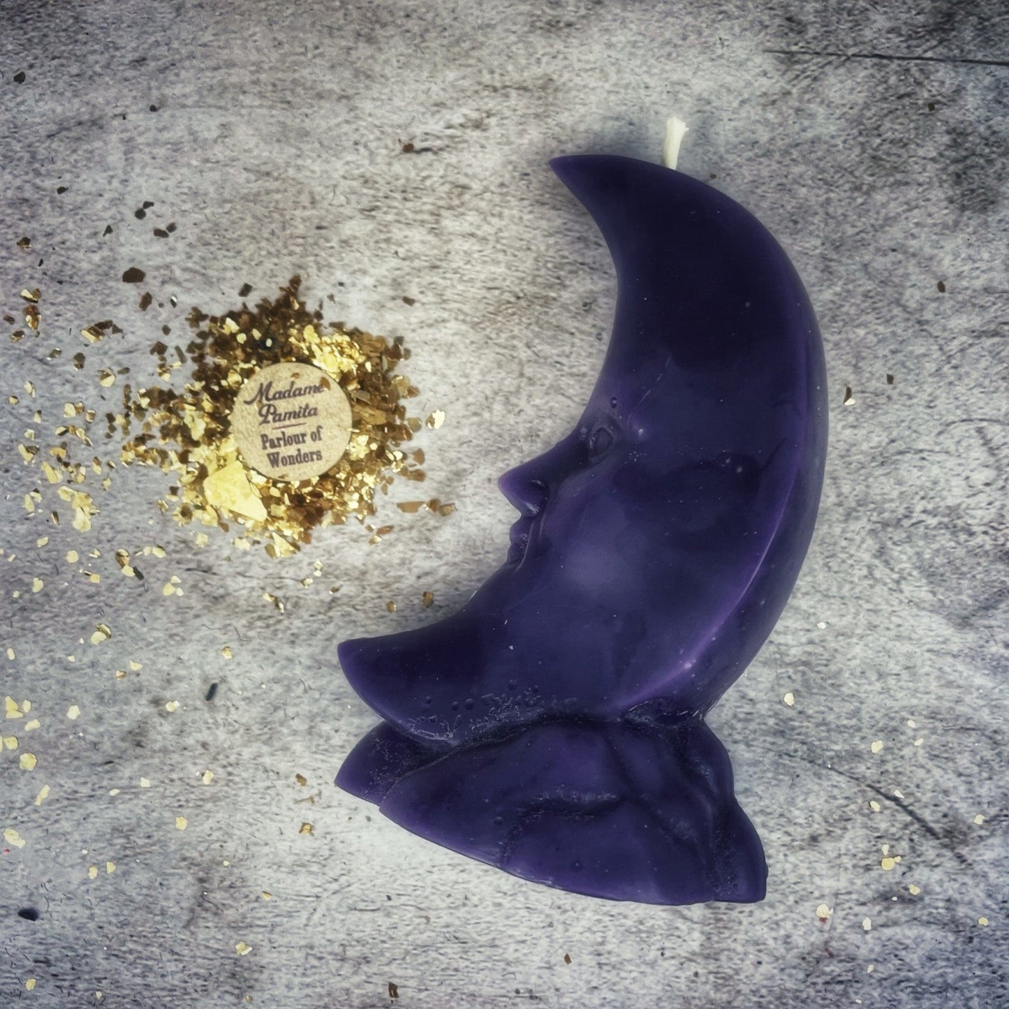 Beeswax Crescent Moon Spell Candle