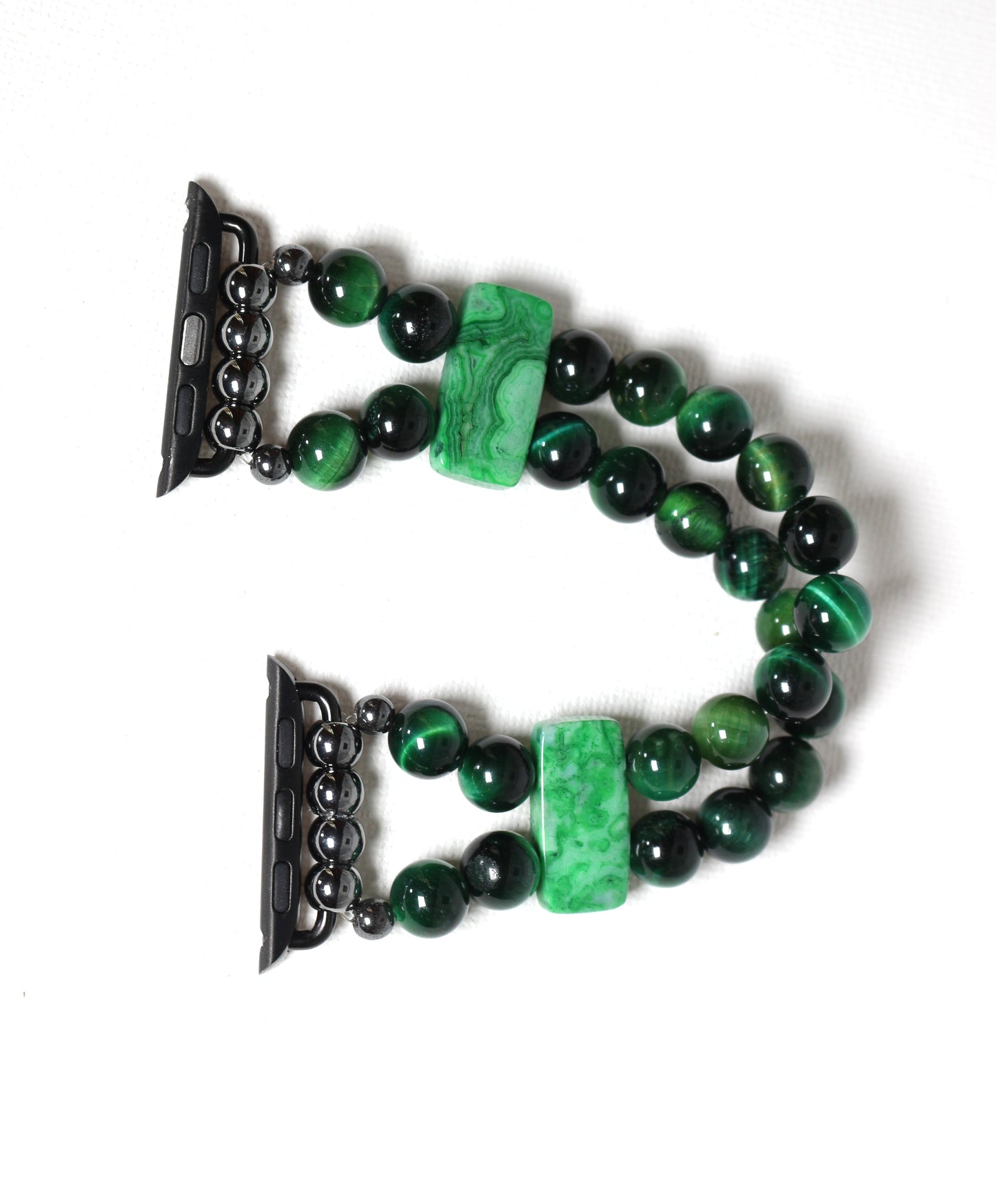 Green Tigers Eye and Crazy Lace Agate Bracelet Watch Band for Apple Watch