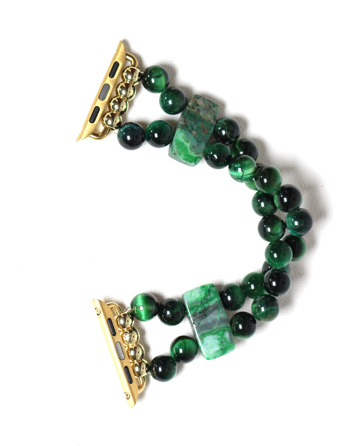 Green Tigers Eye and Crazy Lace Agate Bracelet Watch Band for Apple Watch