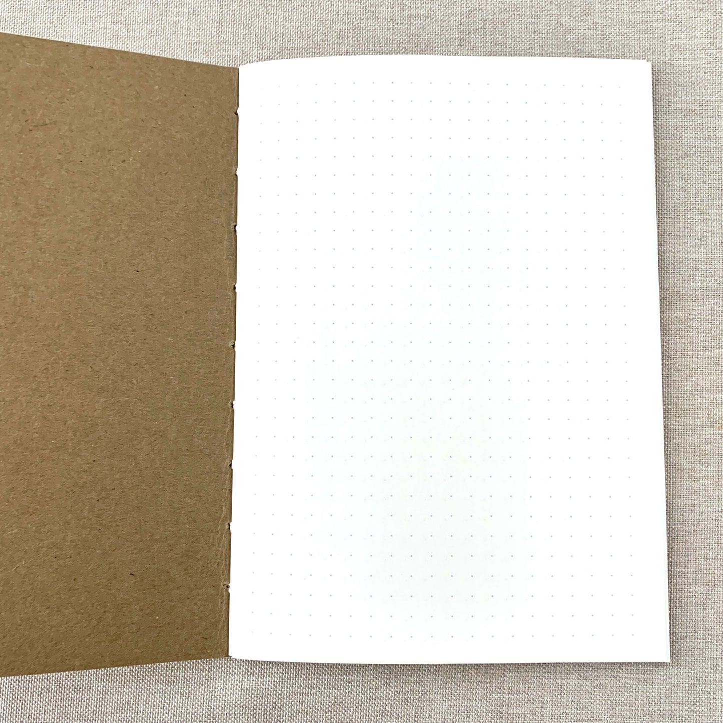 Dot Grid Kraft Travelers Notebook Insert - A6 - Dot Grid - Fountain Pen Friendly Notebook - Hand-Stitched Binding