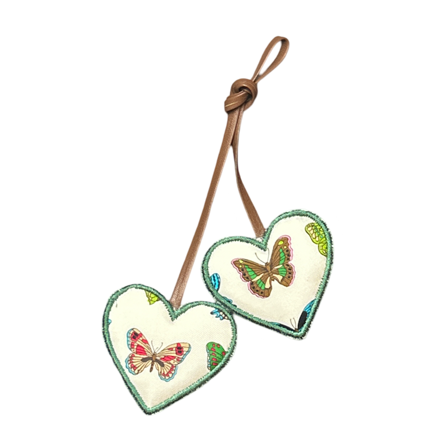 Farfalle Multicolor Scarf Double Heart Bag Charm