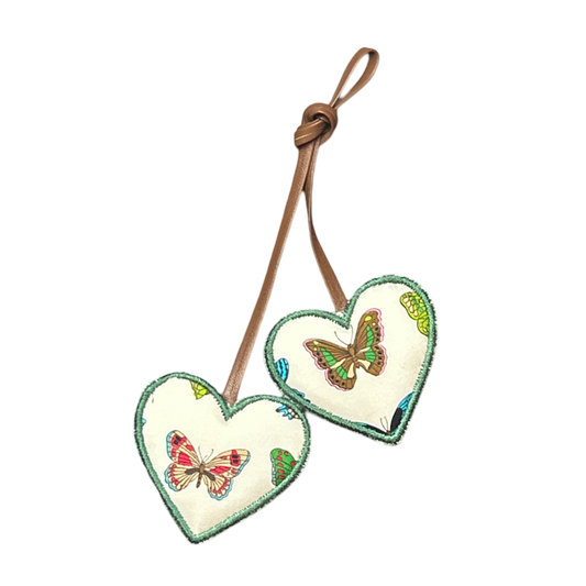 Farfalle Multicolor Scarf Double Heart Bag Charm