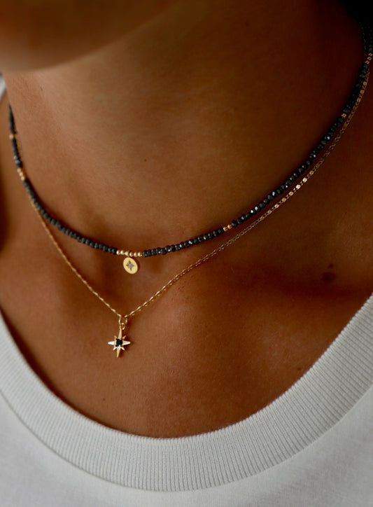 BEADED STAR MEDALLION NECKLACE - Concordia Style Boutique