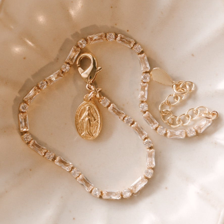 Miraculous Medal Tennis Bracelet
