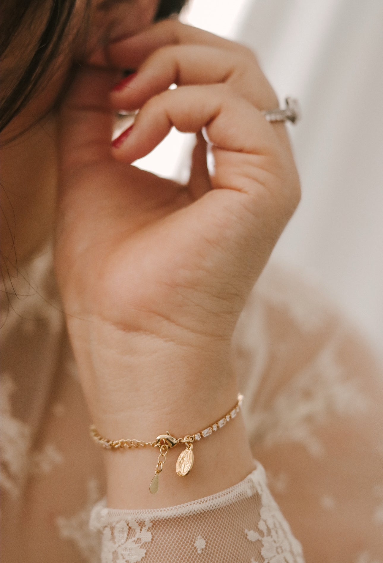 Miraculous Medal Tennis Bracelet