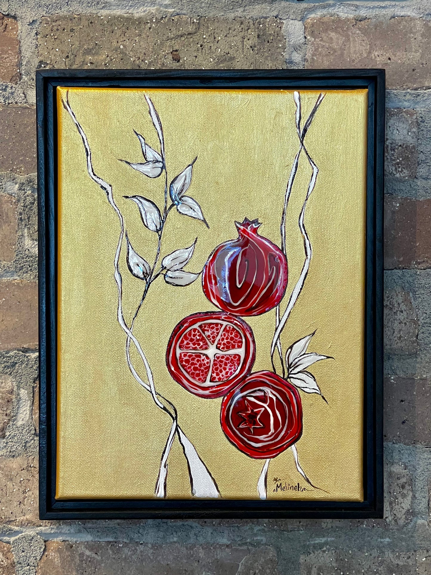Pomegranates on Gold Painting