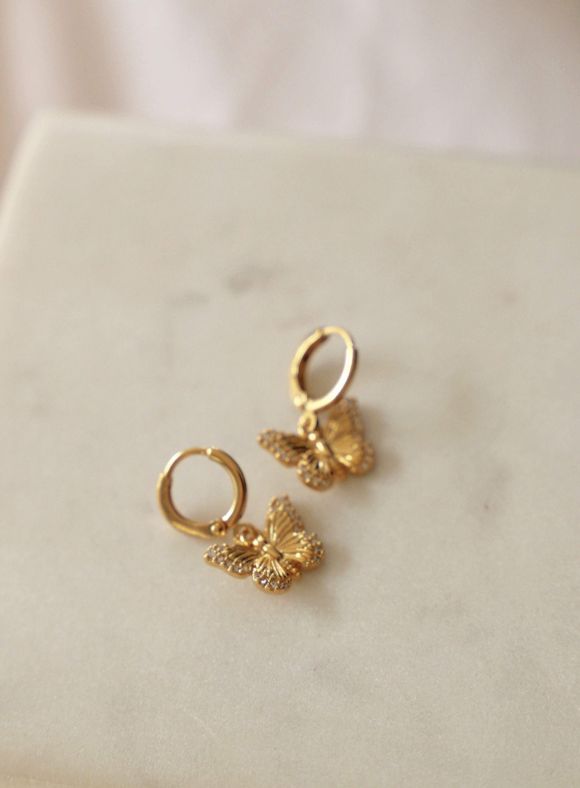 BUTTERFLY HUGGIE HOOP EARRINGS - Concordia Style Boutique
