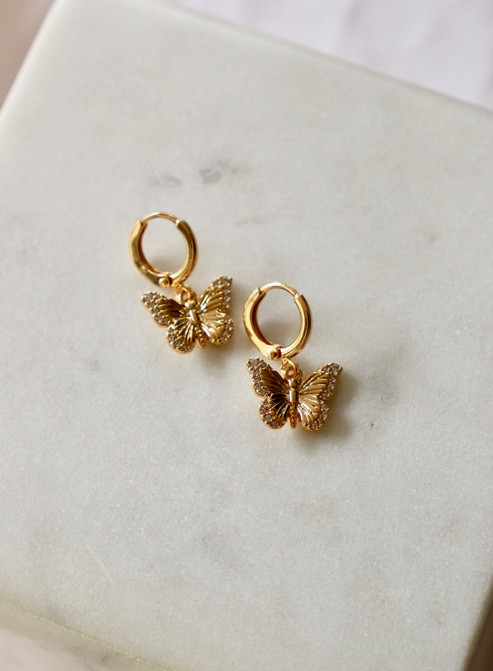 BUTTERFLY HUGGIE HOOP EARRINGS - Concordia Style Boutique