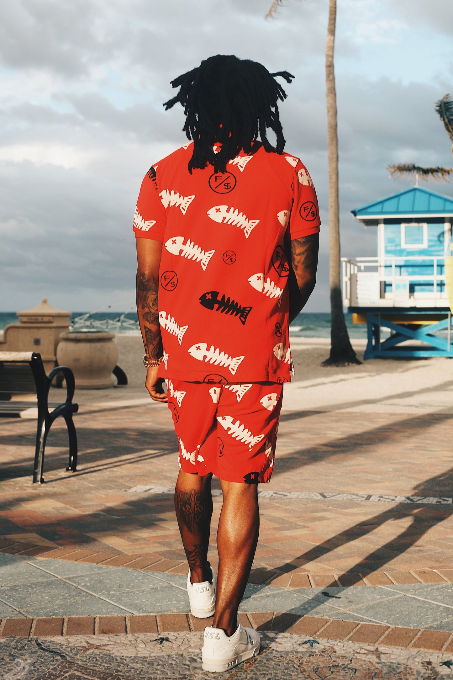 Fishscale Polo (Red) - Concordia Style Boutique