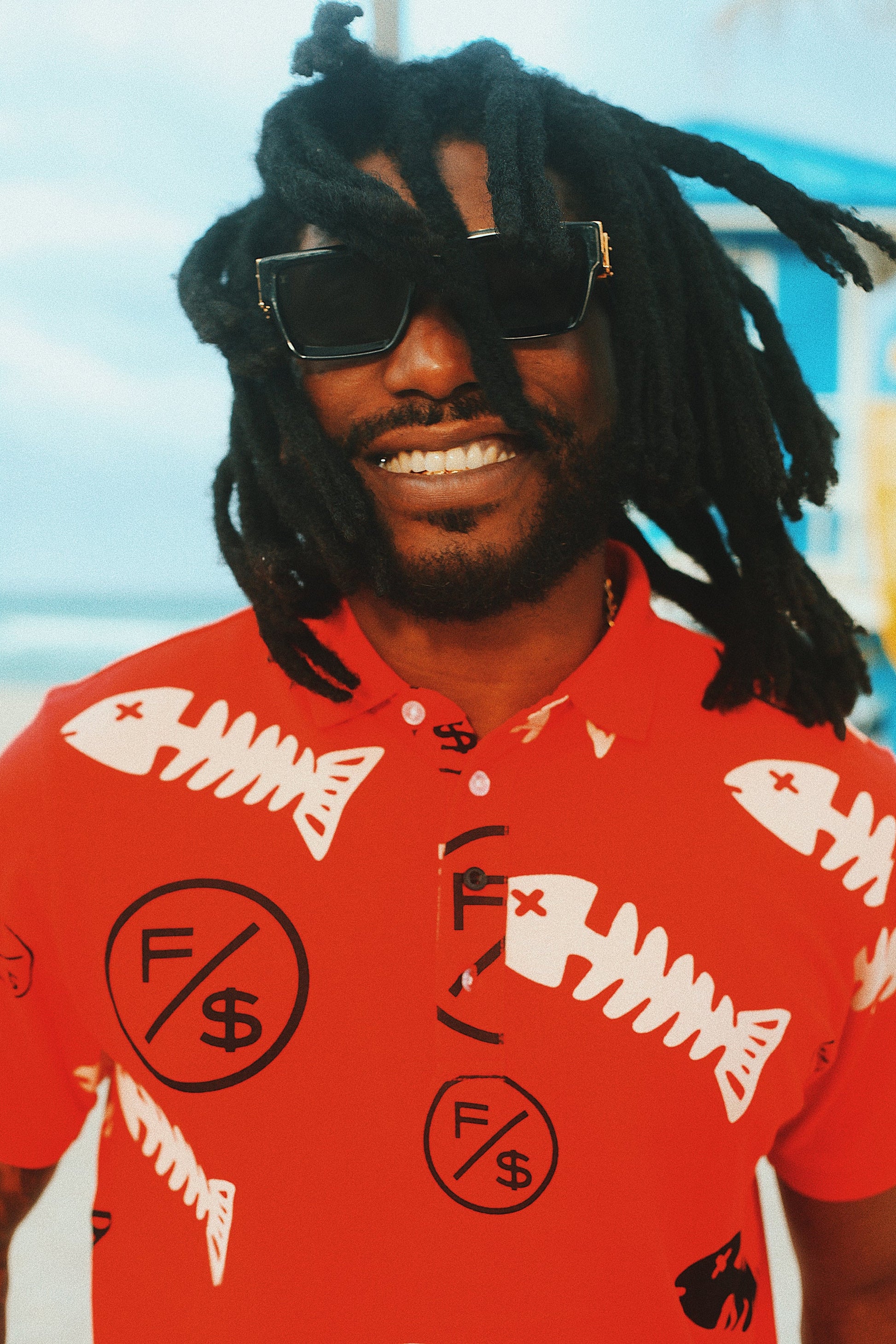 Fishscale Polo (Red) - Concordia Style Boutique