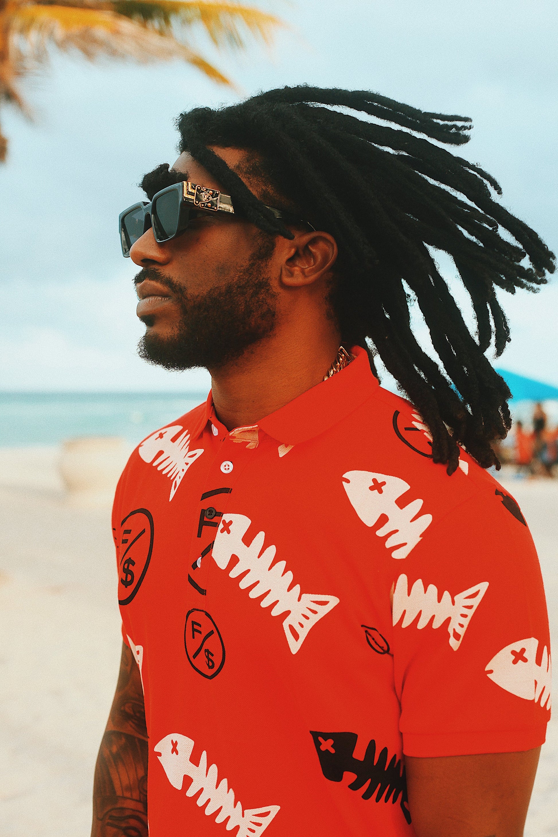 Fishscale Polo (Red) - Concordia Style Boutique