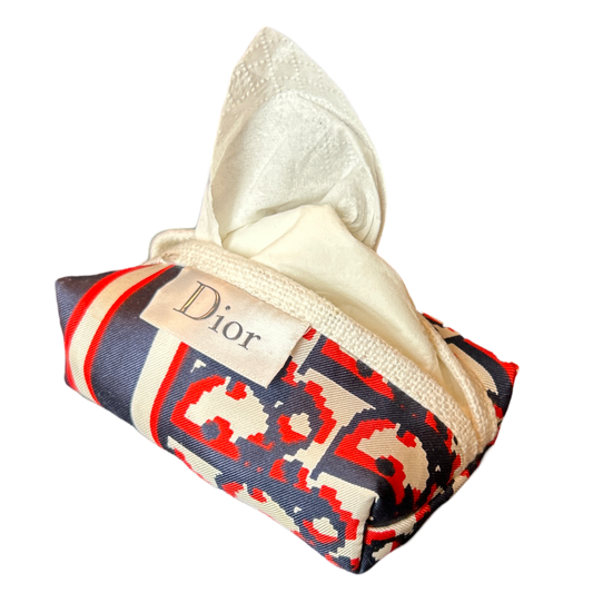 Trotter Red & Blue Vintage Scarf Travel Tissue Pouch