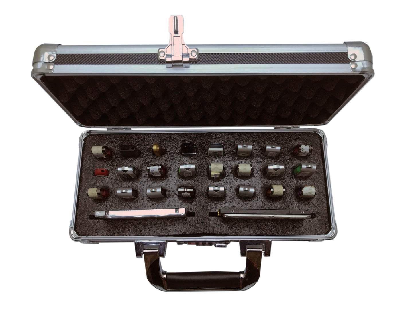 Aluminum USB Drive Organizer Case (24 + 2 Slots with Handle) – Shockproof Antistatic Storage Box with Lock