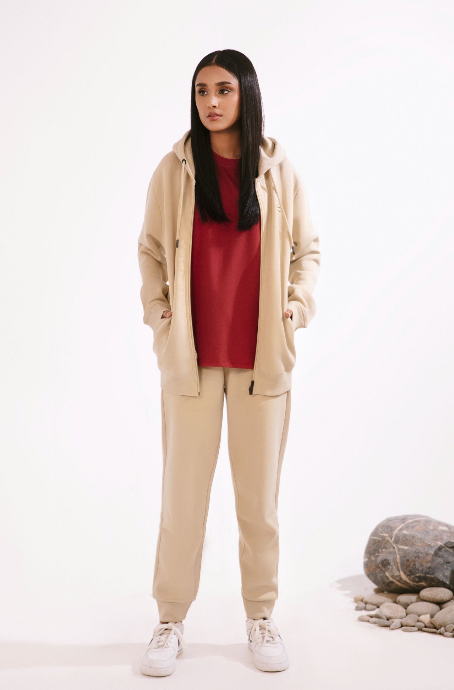 Zipper Hoodie - French Vanilla - Concordia Style Boutique