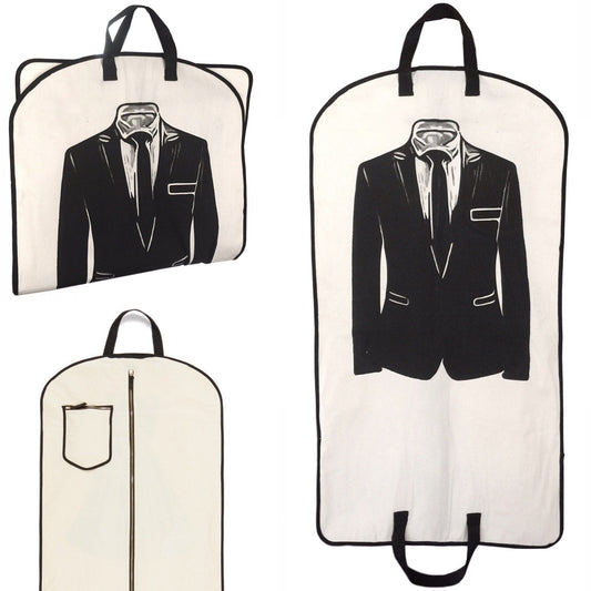 Men's Suit Garment Bag with Pocket, Cream - Concordia Style Boutique