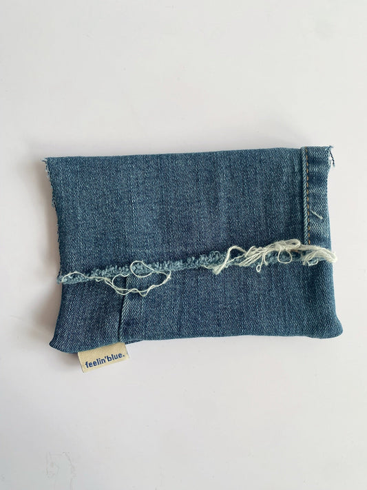 Fold-Over Denim Clutch
