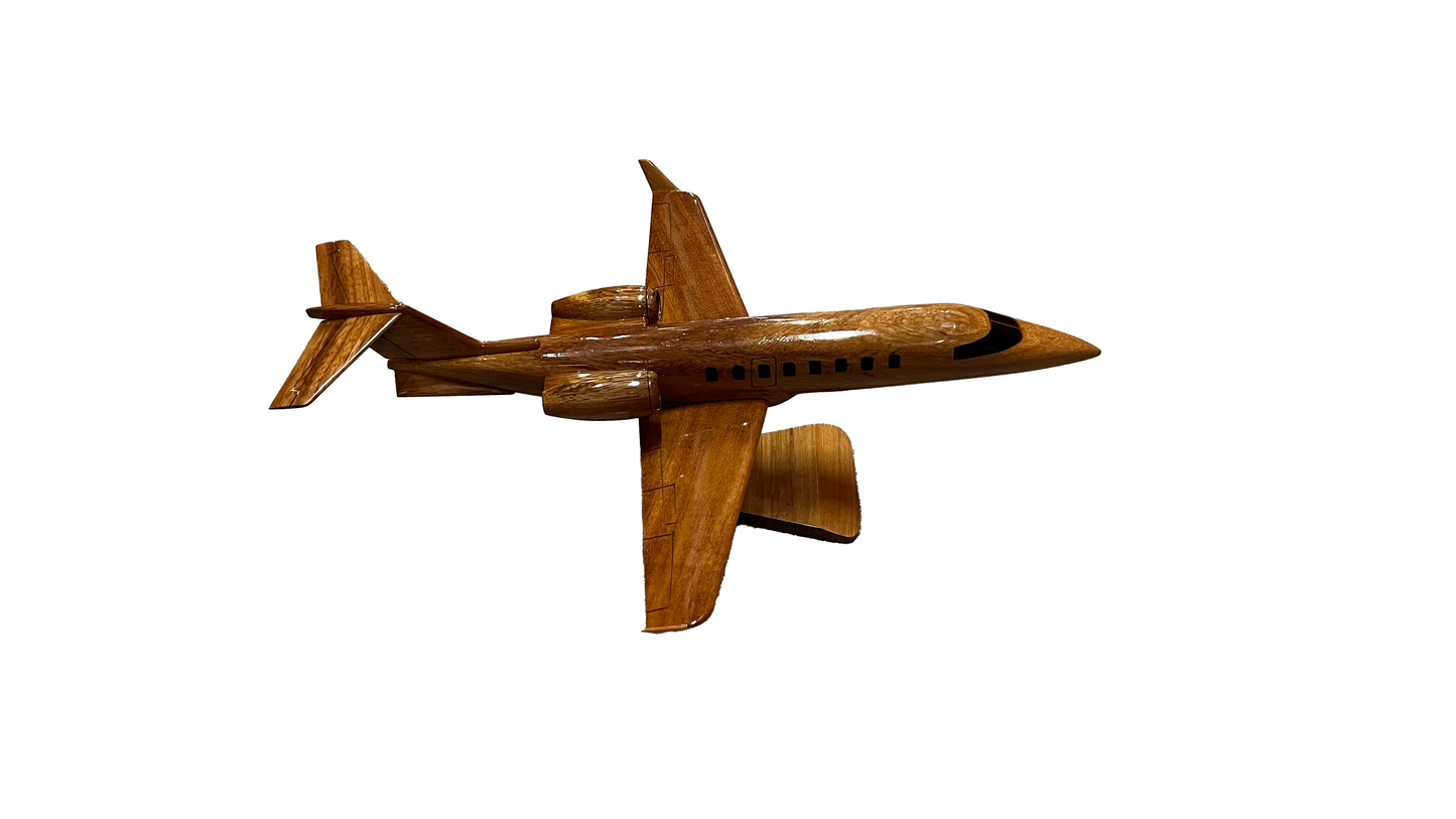 Lear45  Mahogany Wood Desktop Airplane Model