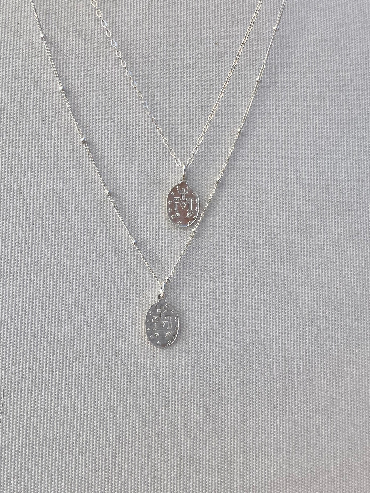 Dainty Miraculous Medal Necklace in Silver