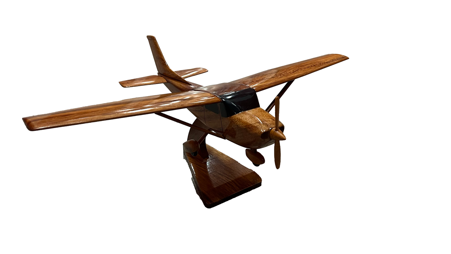 Cessna 182 Mahogany Wood Desktop Airplane Model.