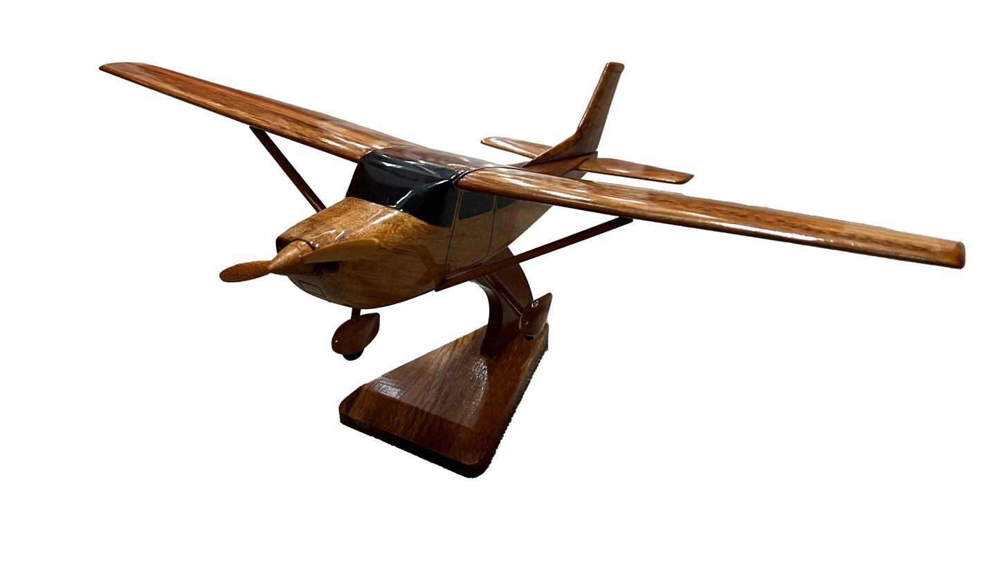 Cessna 182 Mahogany Wood Desktop Airplane Model.