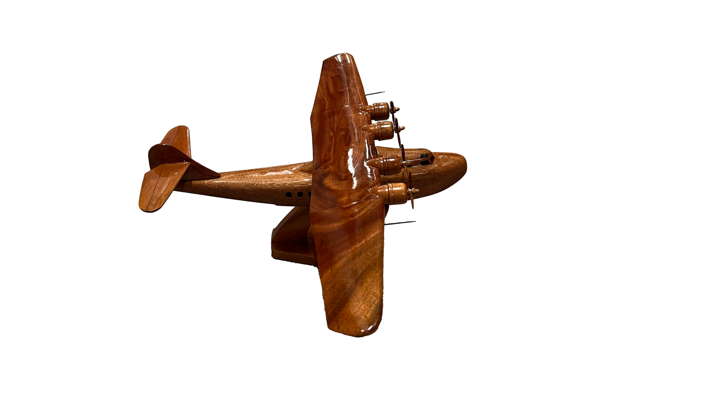 M-130 China Clipper Mahogany Wood Desktop Airplane Model