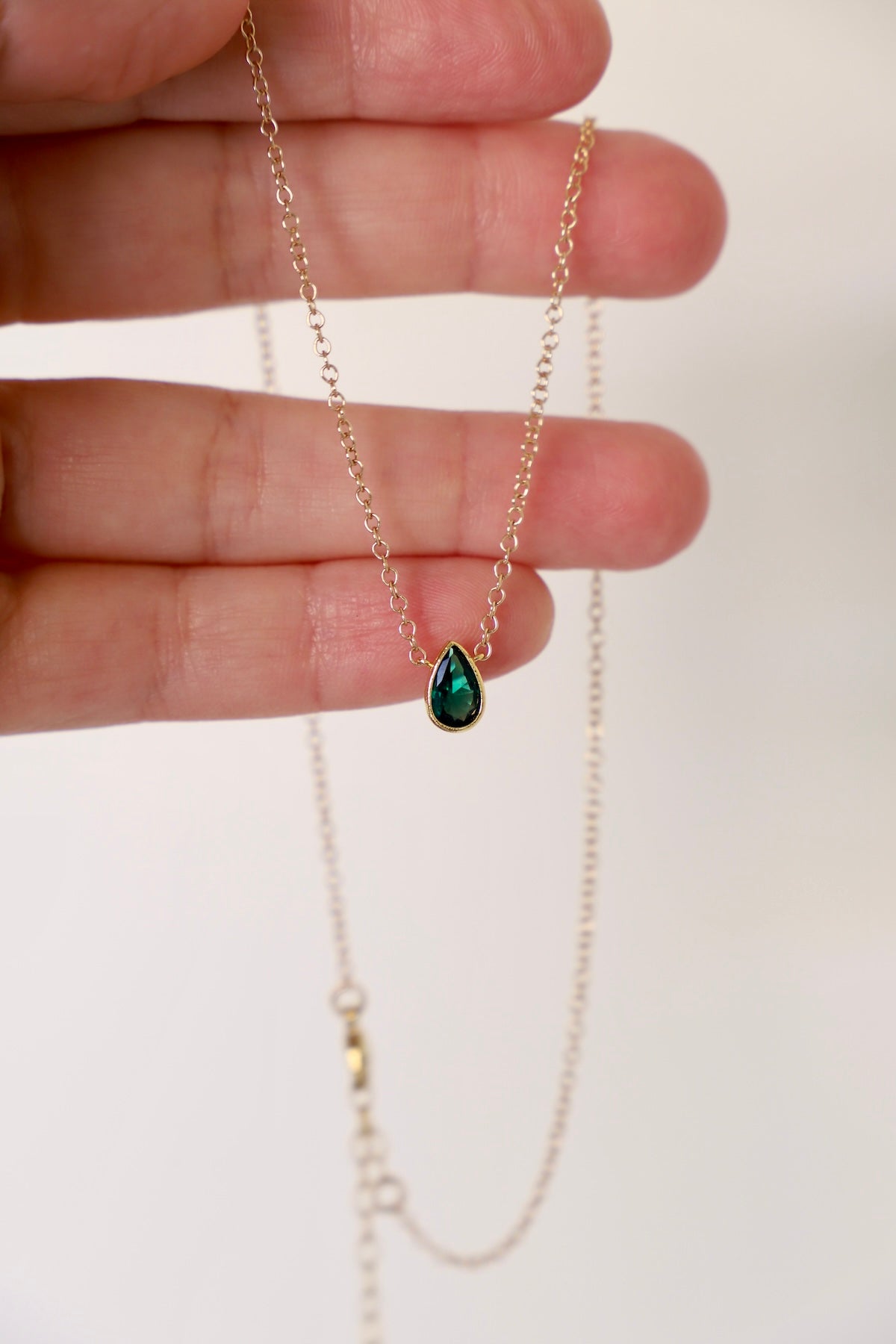 EMERALD PEAR DROP NECKLACE - Concordia Style Boutique