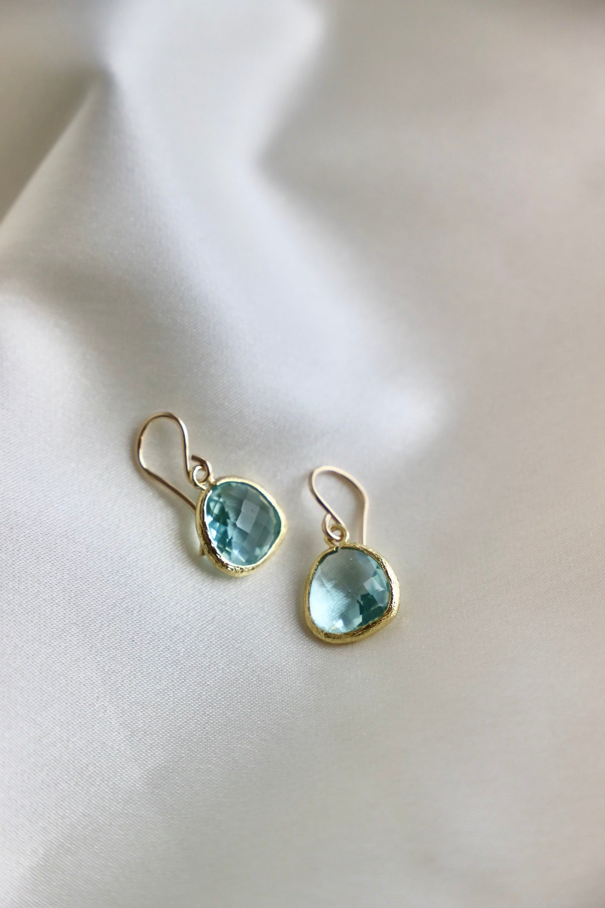 MEDIUM AQUAMARINE BEZEL EARRINGS - Concordia Style Boutique