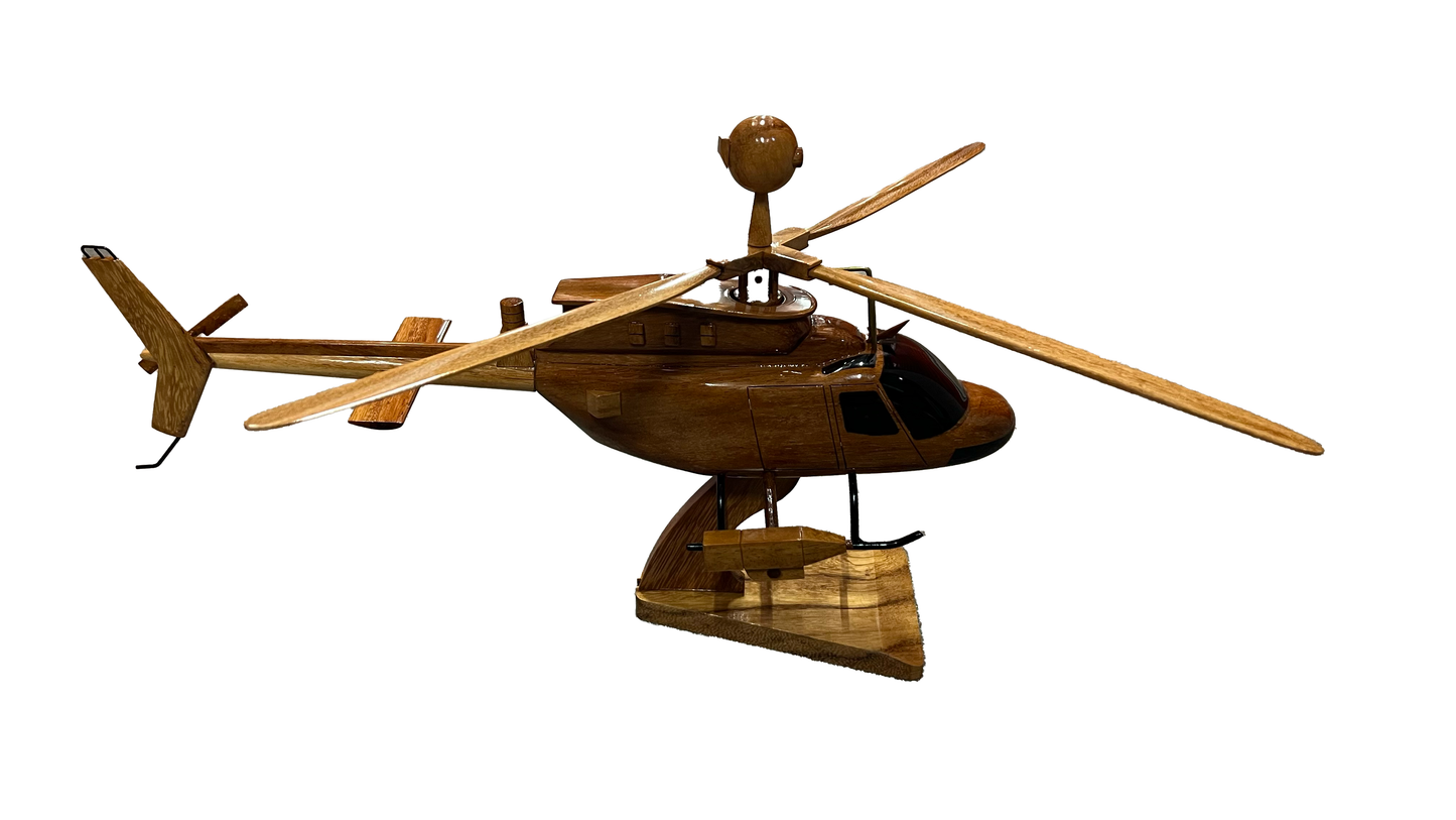 OH58 Kiowa Mahogany Wood Desktop Helicopter Model