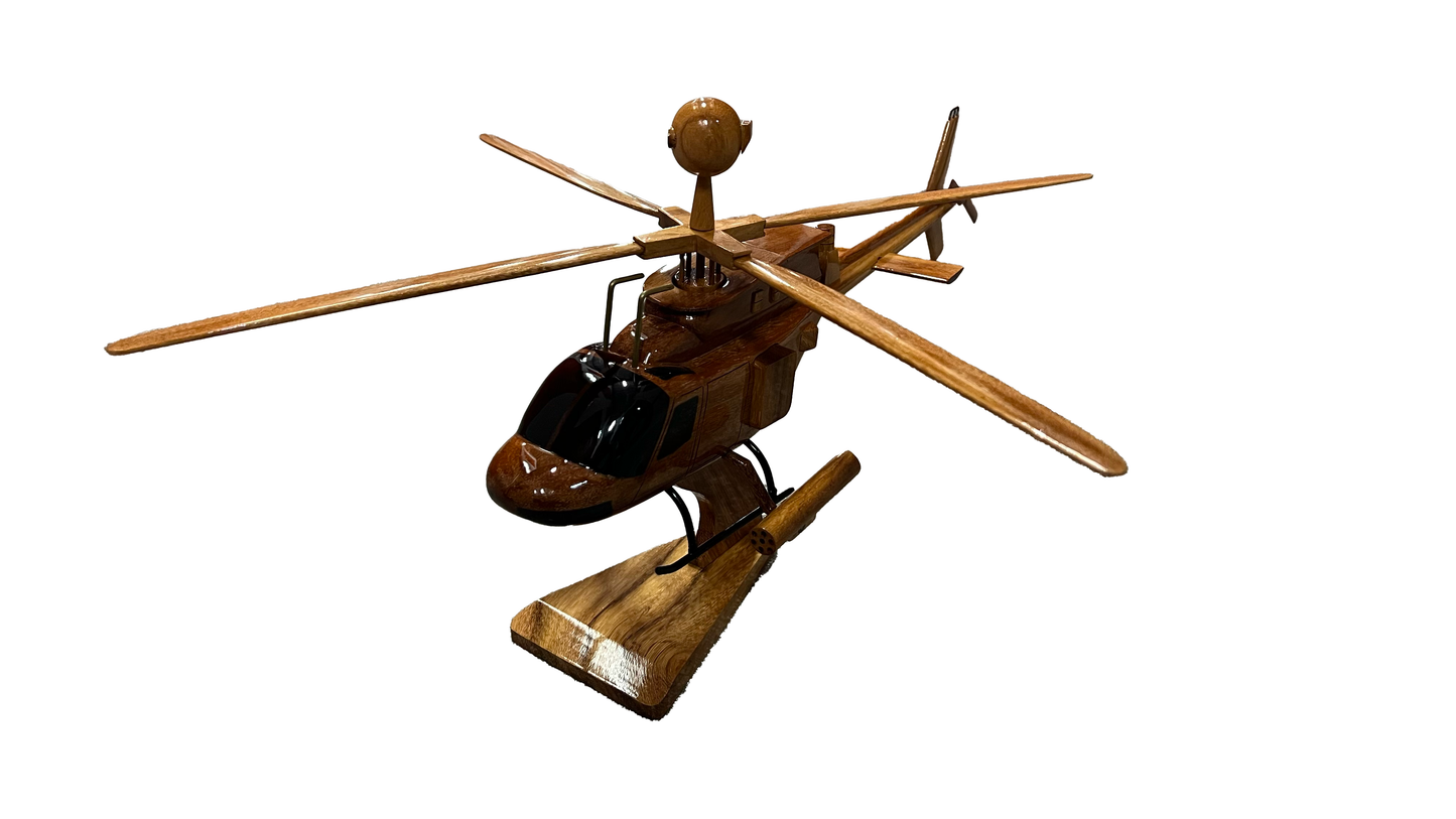 OH58 Kiowa Mahogany Wood Desktop Helicopter Model