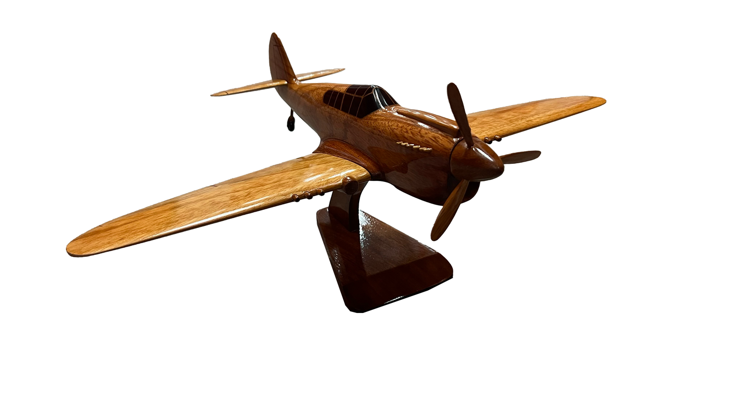 P40 Warhawk Mahogany Wood Desktop Airplane Model