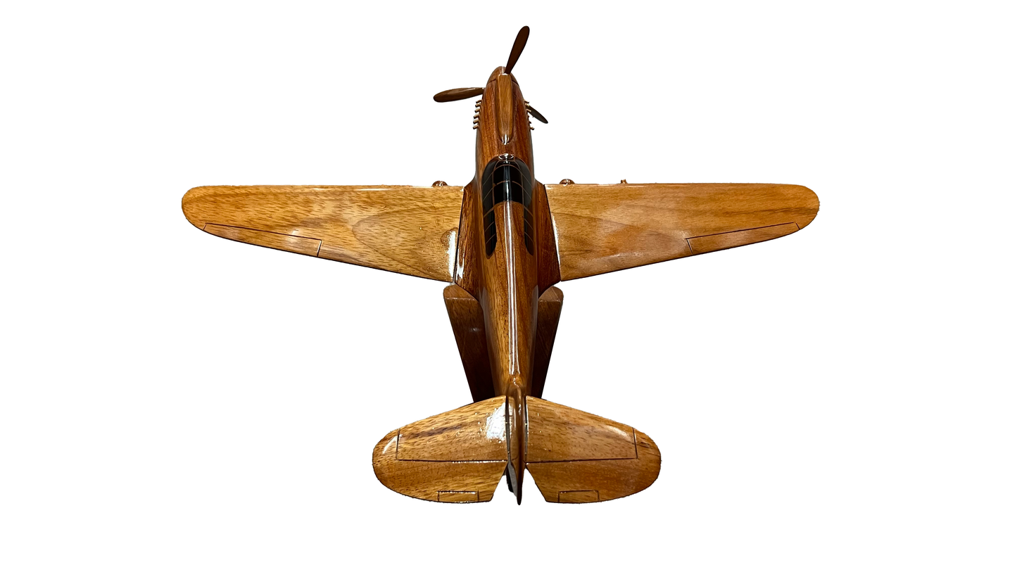 P40 Warhawk Mahogany Wood Desktop Airplane Model