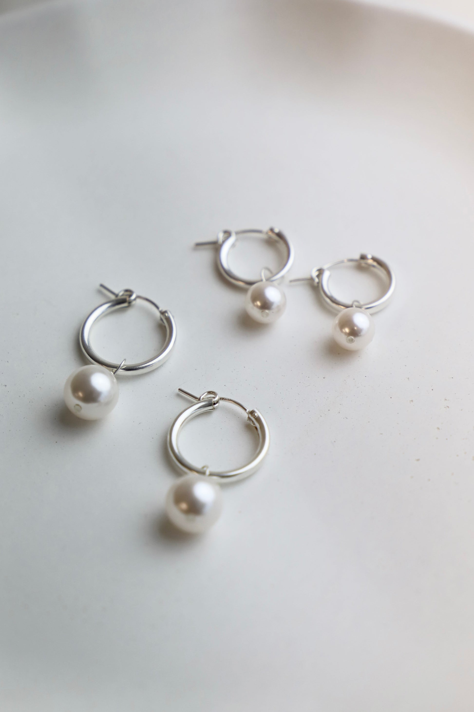 AUDREY PEARL HOOP EARRINGS-SILVER - Concordia Style Boutique