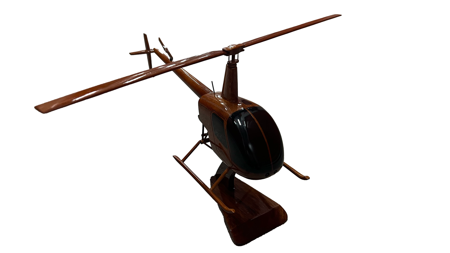 Robinson 22 Mahogany Wood Desktop Helicopters Model