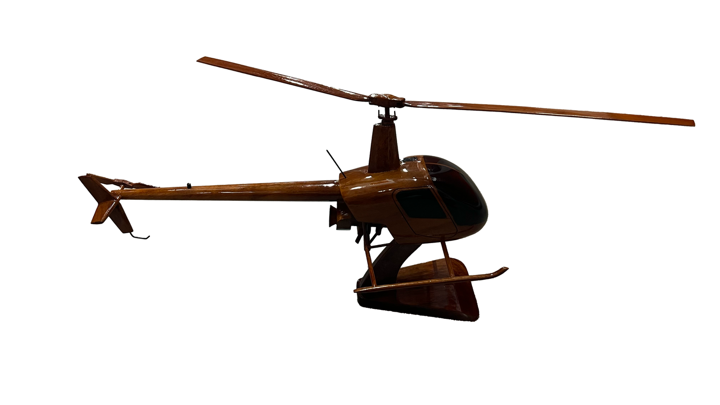 Robinson 22 Mahogany Wood Desktop Helicopters Model