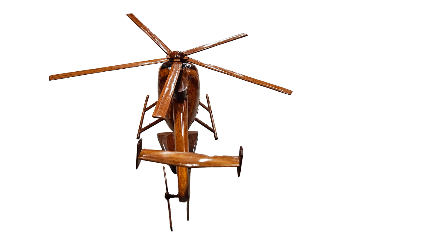 Md530 Mahogany wood desktop Helicopter model.
