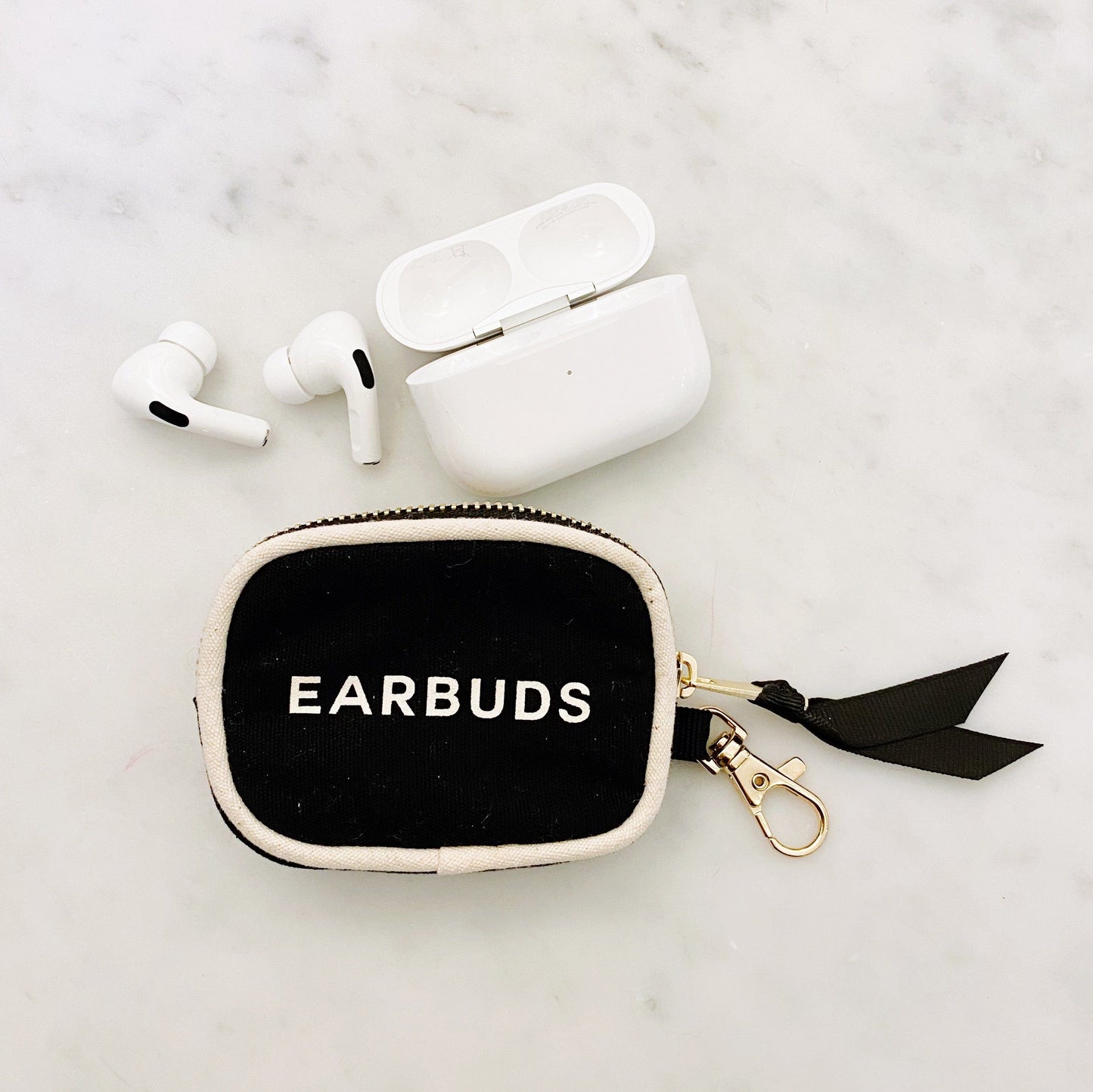 Earbuds/Airpods Case with Clasp, Black - Concordia Style Boutique