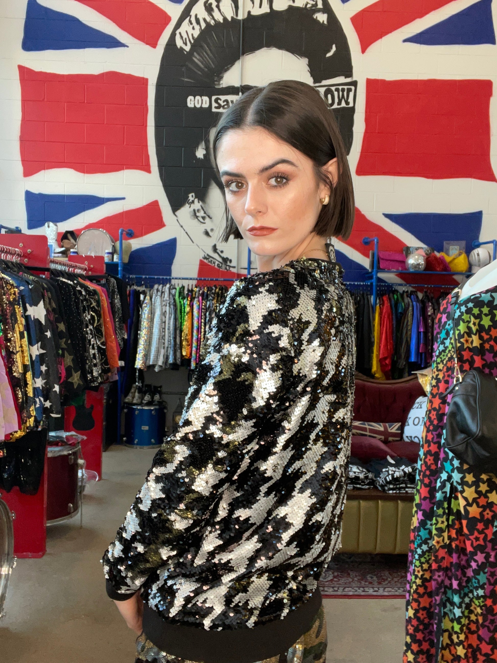 "Any Old  Iron" - Dogstooth Sweatshirt - Premium Clothing from Any Old Iron - Just $150! Shop now at Concordia Style Boutique