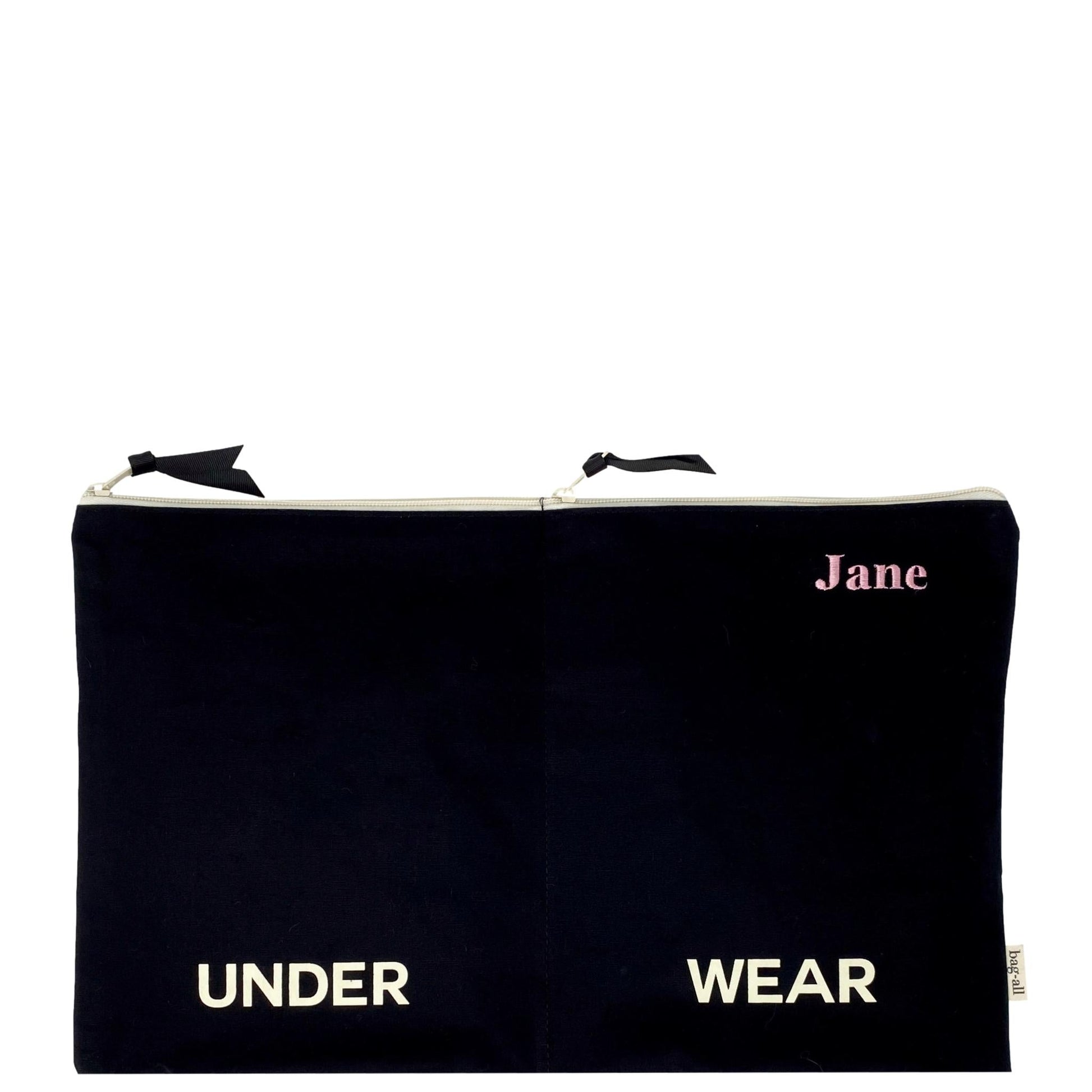Double Lingerie Packing Pouch, Black - Concordia Style Boutique