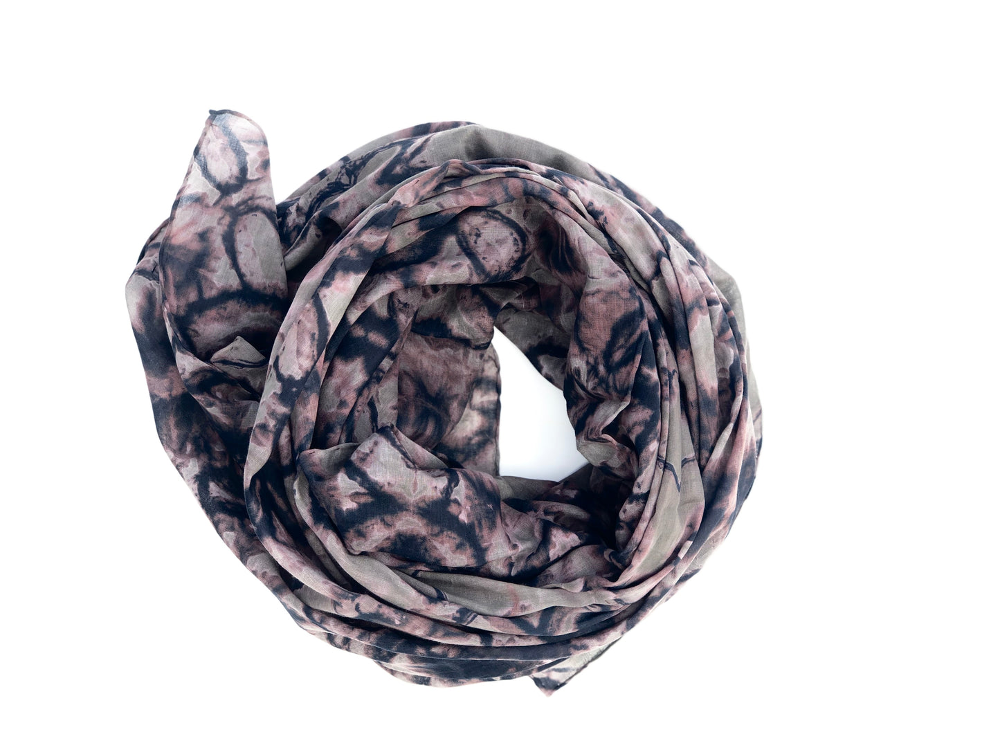 Japanese Tie Dye Scarf | Rose + Black